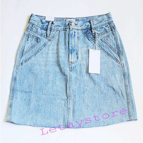 NWT DEAR JOHN Quinn Raw Hem Denim Mini Skirt - Picture 4 of 7